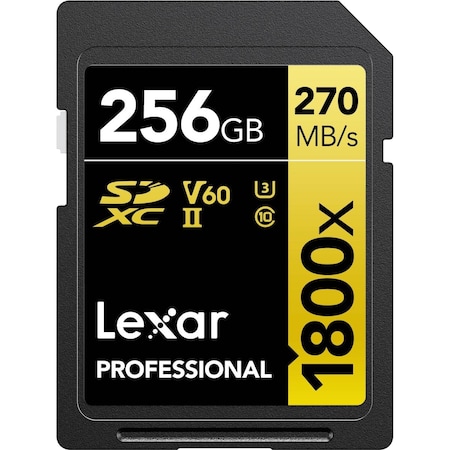 Awesome Audio 256GB Professional 1800X Class 10 UHS-II U3 Gold Series SDXC Memory Card AW3339533